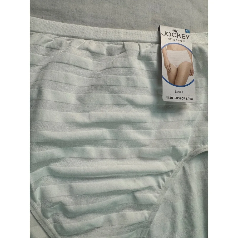 Jockey Matte & Shine Seamfree Briefs 2 Pack White Microfiber Stretch Size 9 XXL